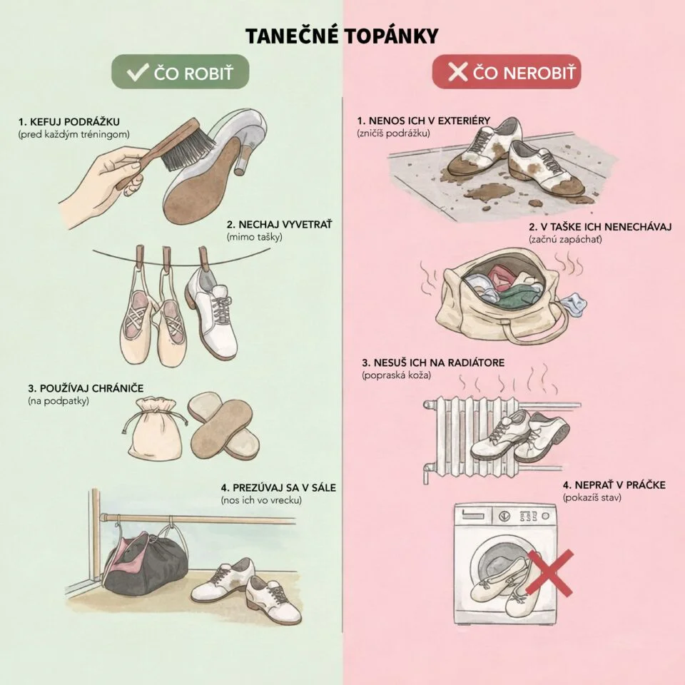 Tanečné topánky údržba
